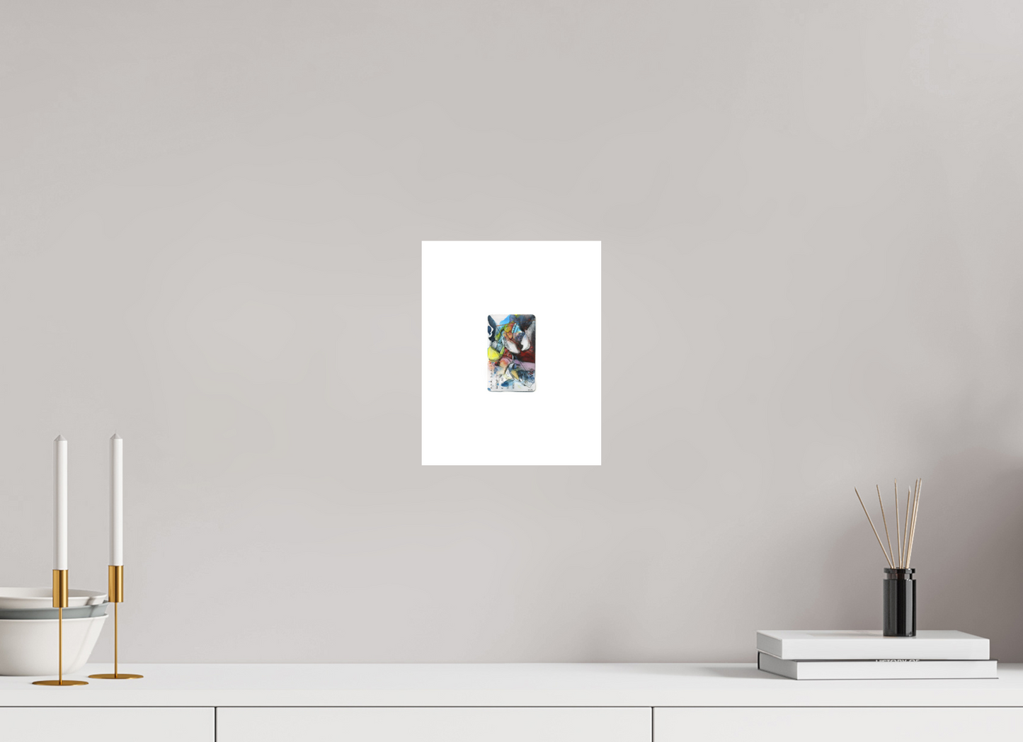 With much love - overpainting of a Venice ticket (original size print)
