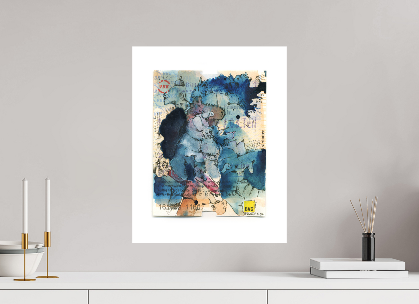 Forbidden - Painting over Berlin ticket (Large Print)