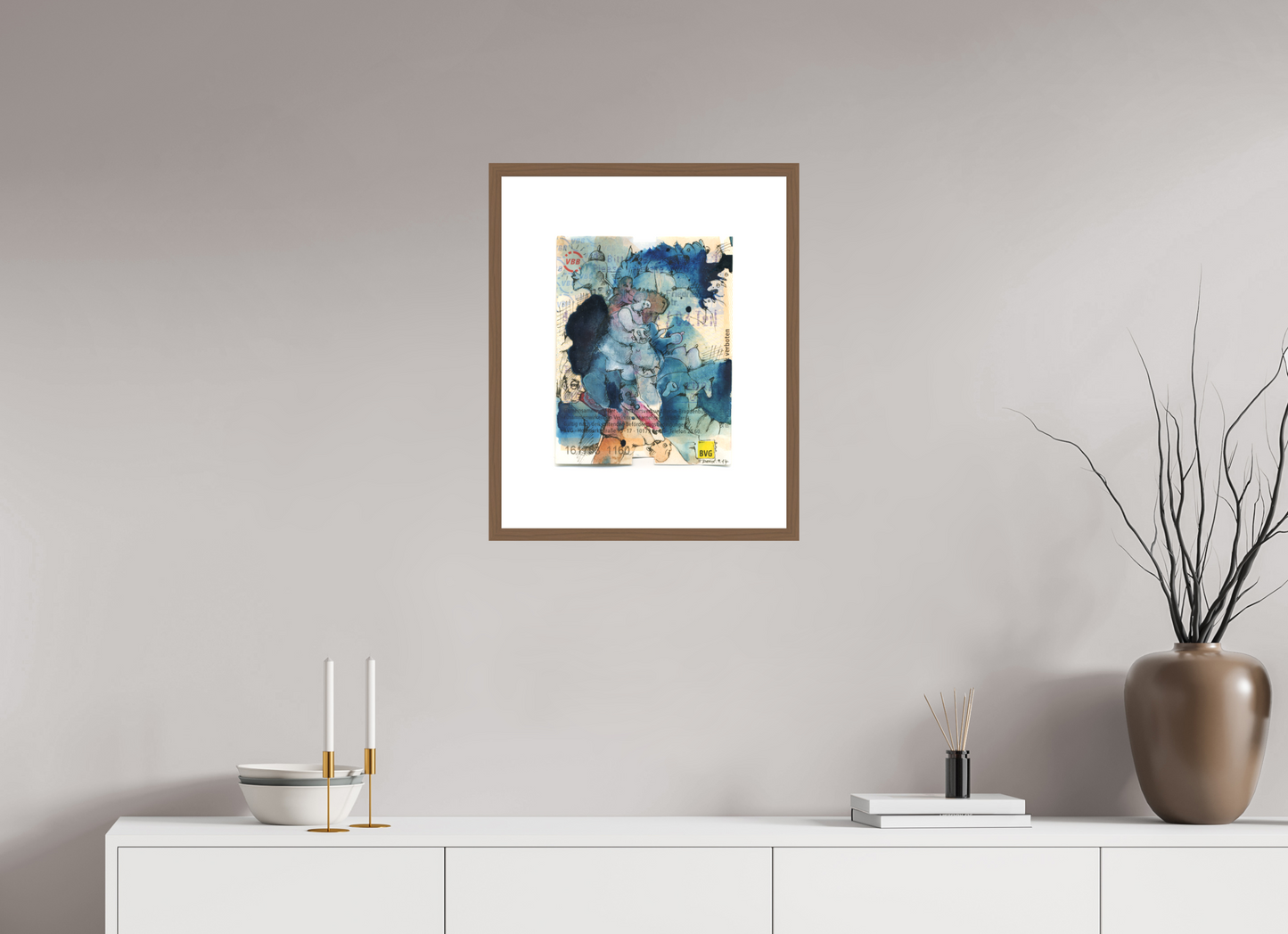 Forbidden - Painting over Berlin ticket (Large Print)
