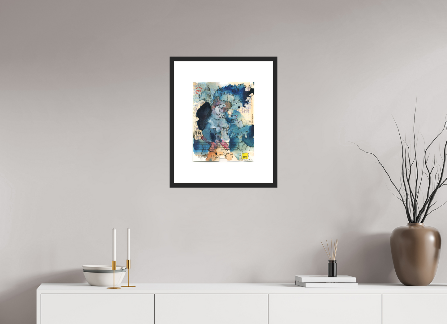 Forbidden - Painting over Berlin ticket (Large Print)