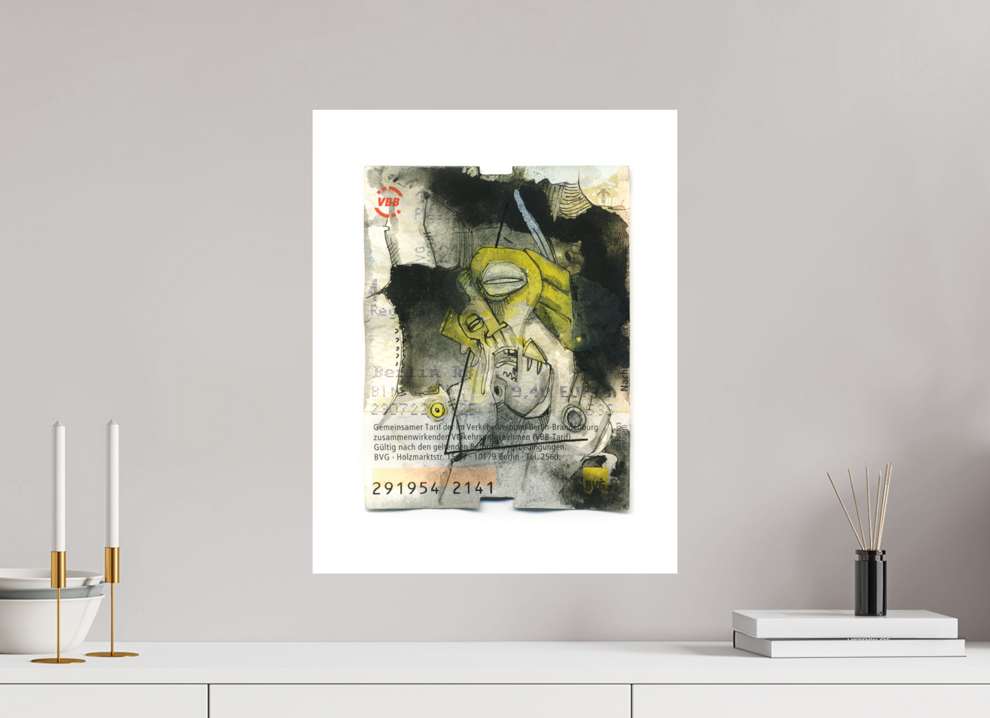 Yeah - Übermalung Berliner Fahrkarte (Large Print)