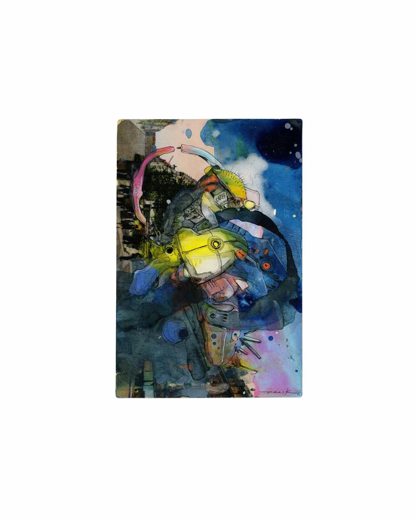 Correct - Overpainting postcard Brussels (original size print)