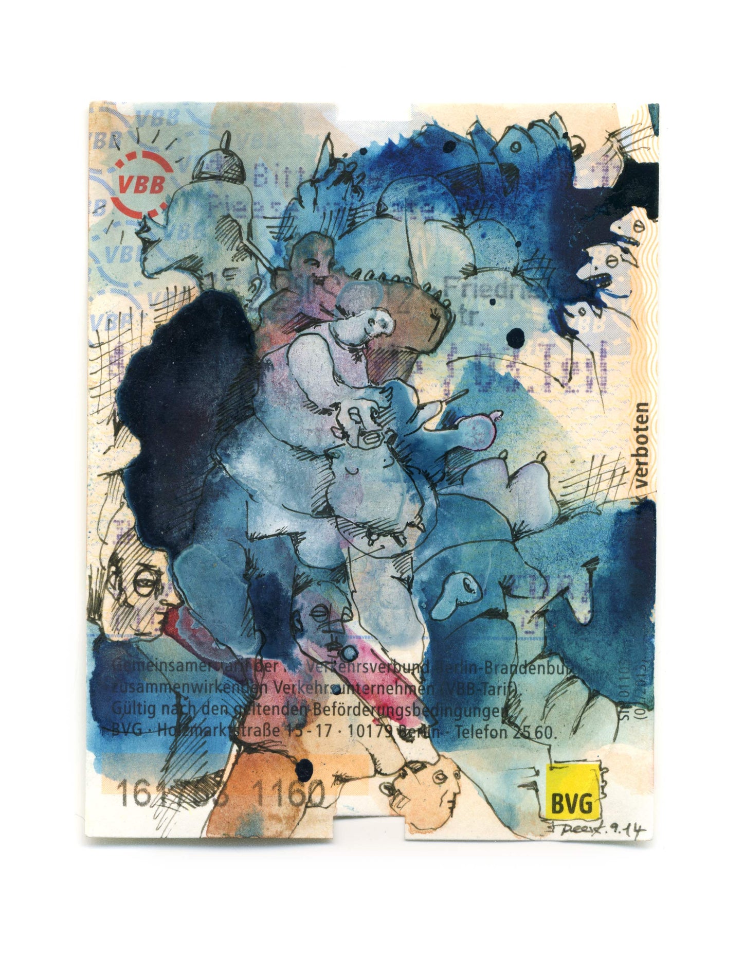 Forbidden - Painting over Berlin ticket (Large Print)