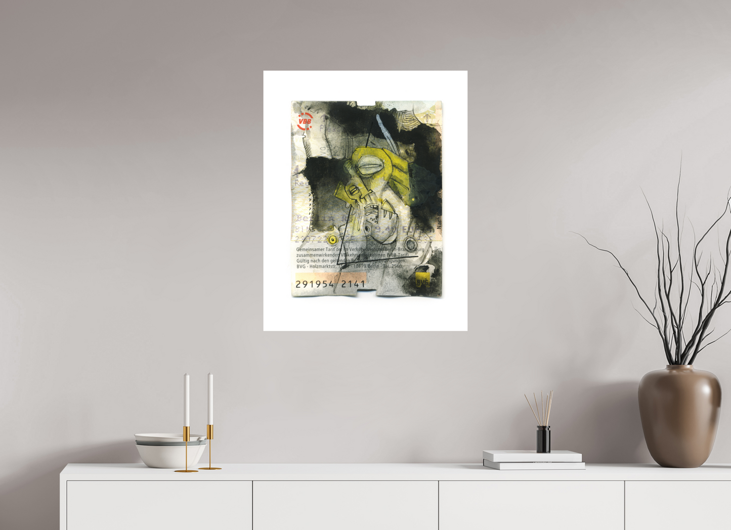 Yeah - Übermalung Berliner Fahrkarte (Large Print)