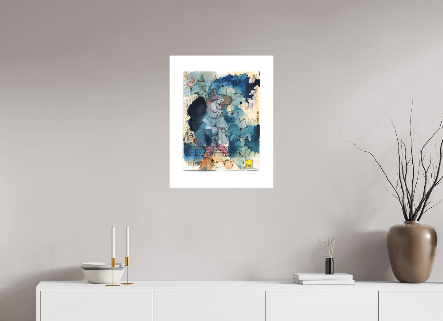 Forbidden - Painting over Berlin ticket (Large Print)