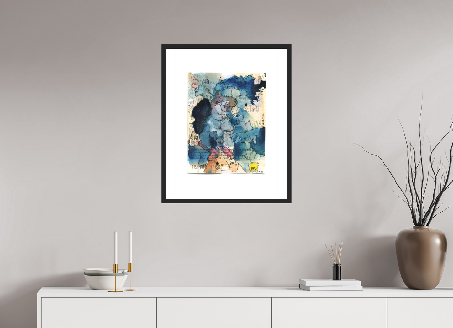 Forbidden - Painting over Berlin ticket (Large Print)