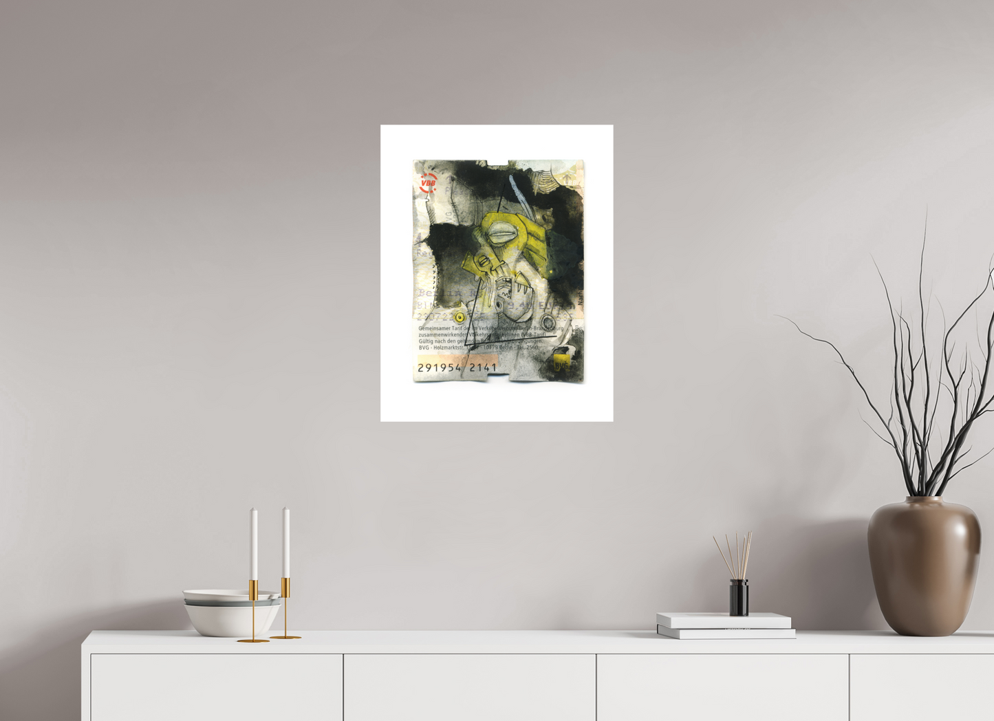 Yeah - Übermalung Berliner Fahrkarte (Large Print)