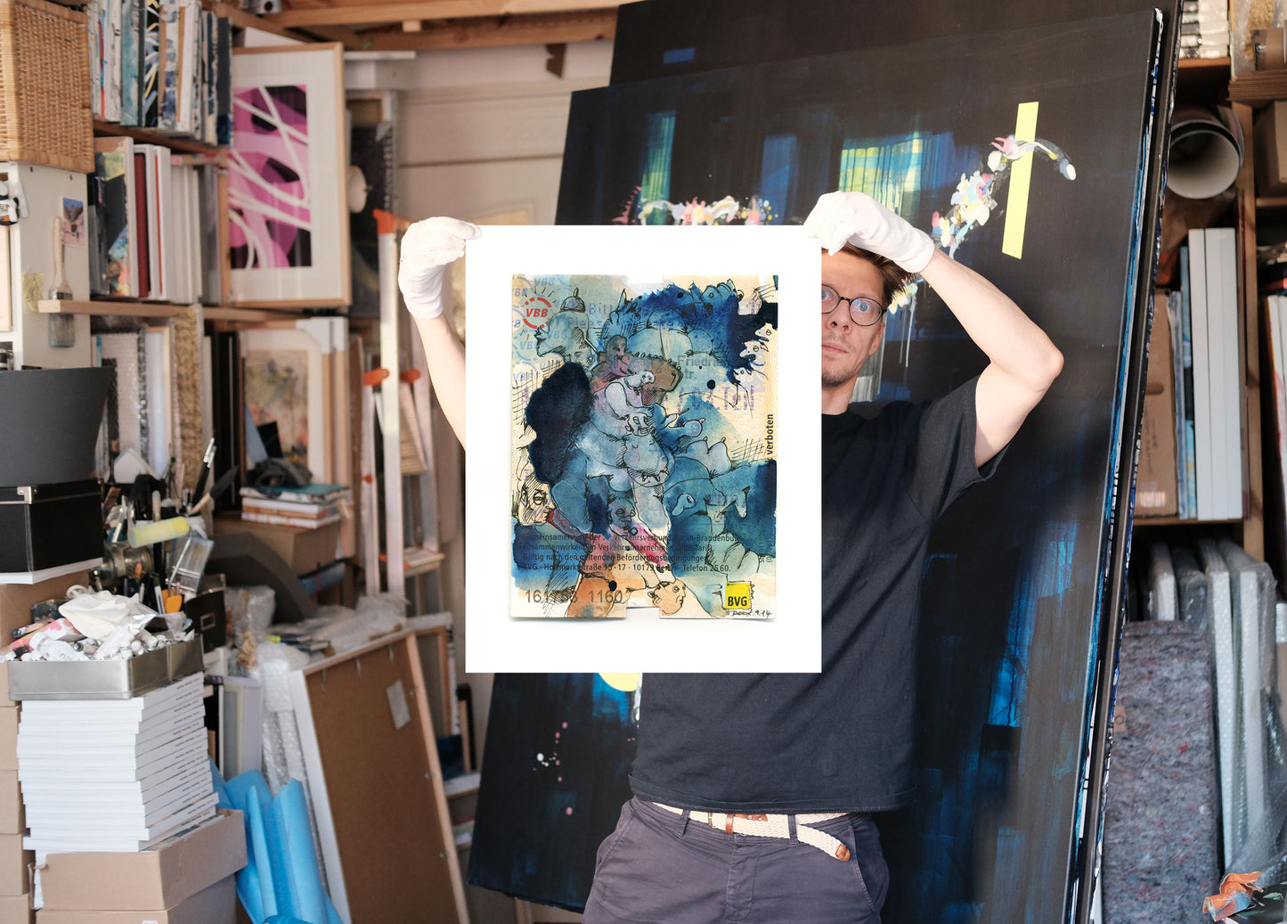 Forbidden - Painting over Berlin ticket (Large Print)