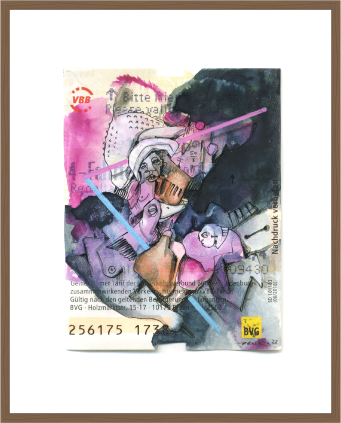 Together - Overpainting a Berlin ticket (Large Print)