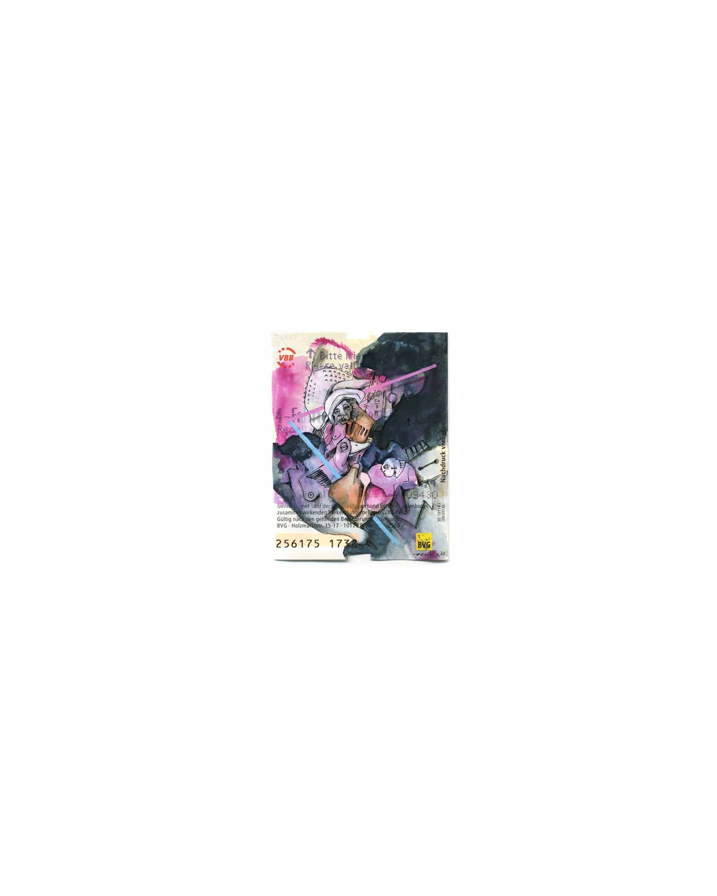 Together - Overpainting a Berlin ticket (original size print)