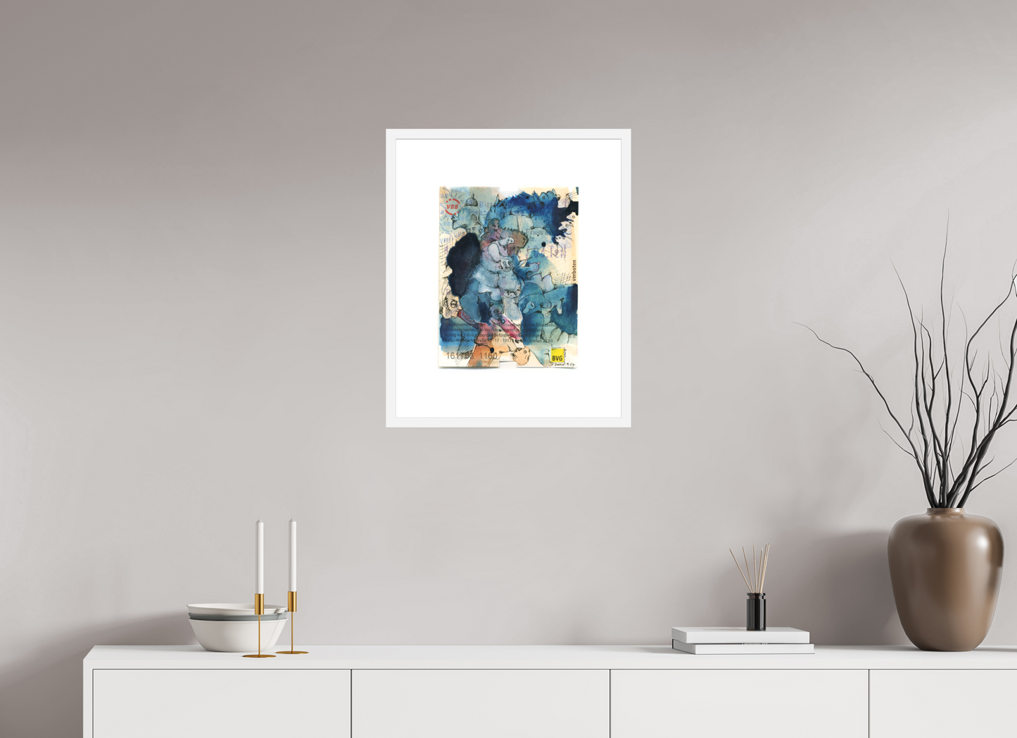 Forbidden - Painting over Berlin ticket (Large Print)