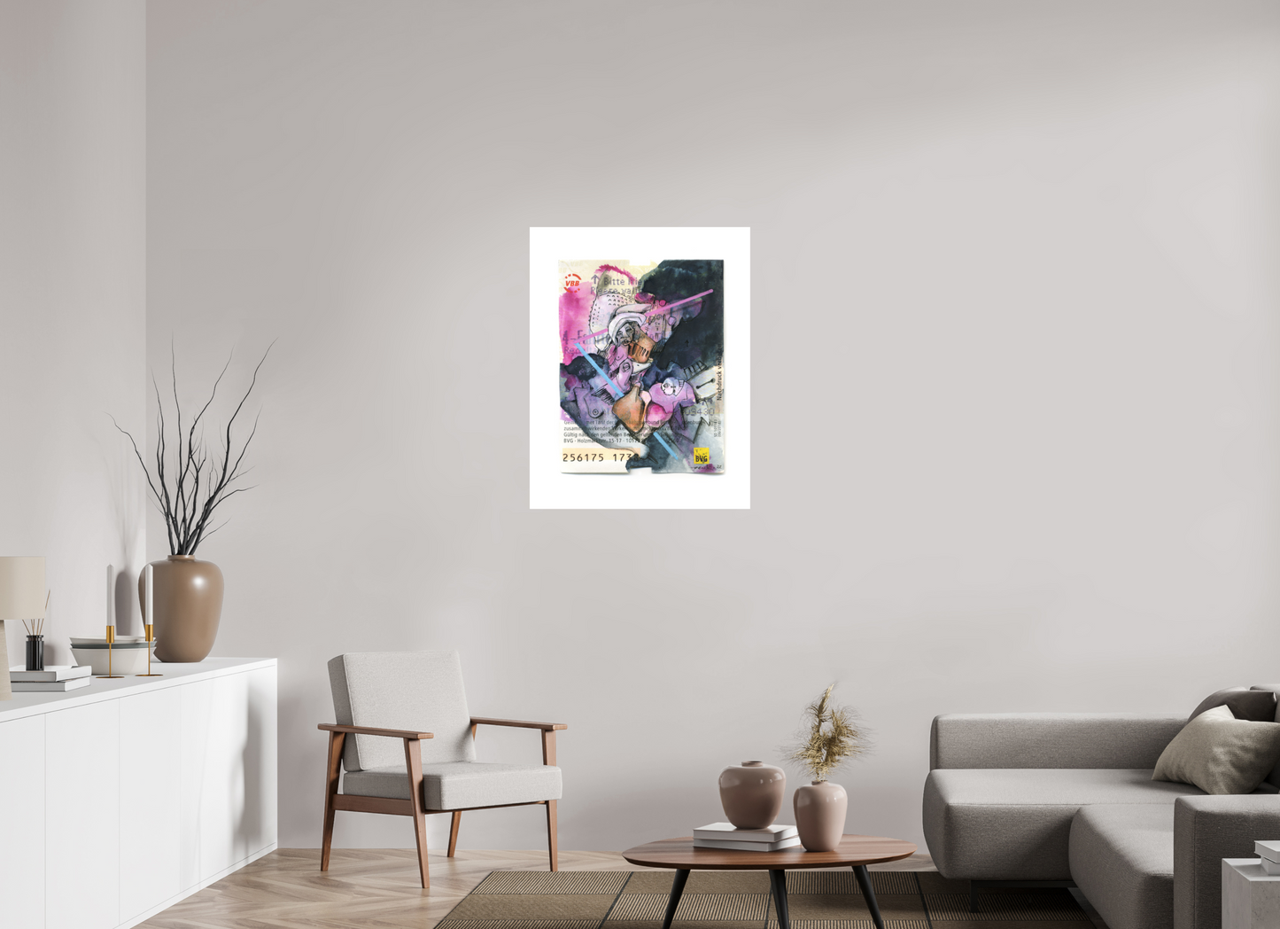 Together - Overpainting a Berlin ticket (Large Print)